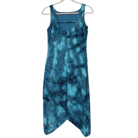 Vintage Y2K Byer Too! Dress Size Medium Tie Dye Floral Asymmetrical Fairy Formal - Picture 7 of 12